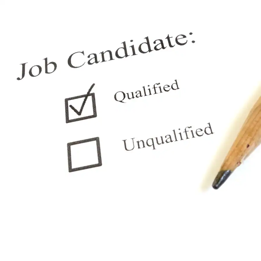 Job Candidate checklist Qualified checked off